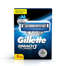 Deals, Discounts & Offers on Health & Personal Care - Gillette Mach Turbo 3 Shaving Blades- Pack of 6 (Cartridges)