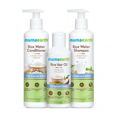 Deals, Discounts & Offers on Beauty Care - Mamaearth Rice Hair Oil  150 ml + Rice Water Shampoo  250 ml + Rice Water Conditioner  250 ml