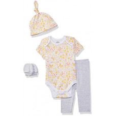 Deals, Discounts & Offers on Baby Care - Girls Half sleeves Butterfly print 3 piece set - Yellow