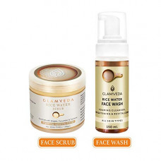 Deals, Discounts & Offers on Beauty Care - Glamveda Rice Brightening Combo(face wash 150ml + Scrub 100g)