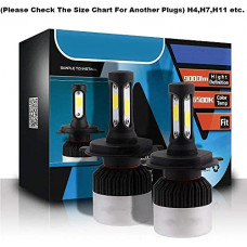 Deals, Discounts & Offers on  - Miwings (2 Year Warranty) Genuine H4 Hi/Lo 9000LM 6500K 72 W LED Automotive Headlight Bulbs Auto Conversion Driving Lamp (Cool White)
