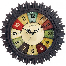 Deals, Discounts & Offers on  - EFINITO Plastic 17 Inch Classic Roulette Designer Silent Movement Wall Clock (Brown)