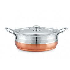 Deals, Discounts & Offers on Cookware - Sonu Stainless Steel Ring Chetty Copper and Mirror Finish Cookware Handy Set of 3 (Copper)