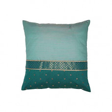 Deals, Discounts & Offers on  - IVY by HomeStop Square Embroidered Cushion Cover (Blue Mix Dark, Free Size)