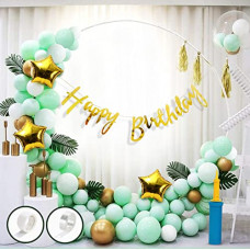Deals, Discounts & Offers on  -  Party Propz Green Birthday Decoration Items Combo Set For Boys Girls Kids- Happy Birthday Banner, Metallic Balloons, Glue Dot,Arch Strip, Balloon Pump, Star Foil For Birthday Decorations Celebrations