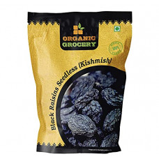 Deals, Discounts & Offers on  - Organic Grocery Seedless Black Raisins - 1kg | Dried Kishmish Without Seeds, Dry Grapes | Kali Kismis Dry Fruits | Kali Darakh For Diwali Festival Celebration | Deepawali Gift Pack For Family, Friends, Corporate Office Gifts Combo
