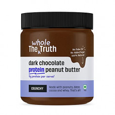 Deals, Discounts & Offers on  - The Whole Truth - No Added Sugar Dark Chocolate Protein Peanut Butter - 325g with 9g Protein per serve - Crunchy
