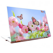 Deals, Discounts & Offers on Laptop Accessories - Tamatina Laptop Skins 17.5 inch - Nature - Flowers Pink - Butterfly - HD Quality