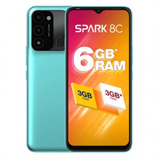 Deals, Discounts & Offers on Electronics - Tecno Spark 8C Turquoise Cyan (3GB+64GB) | Upto 6GB RAM |90Hz Refresh Rate |6.6