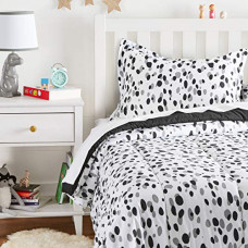 Deals, Discounts & Offers on  - Amazon Basics Kid's Comforter Set - Soft, Easy-Wash Microfiber - Twin, Black Shadow Dots