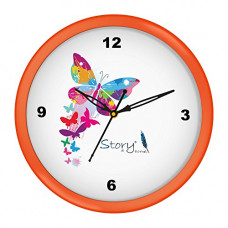 Deals, Discounts & Offers on  - Story@Home Round Shape Plastic Modern Stylish Wall Clock with Glass
