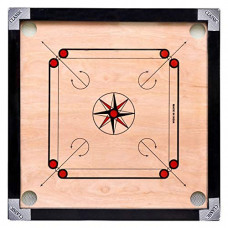 Deals, Discounts & Offers on Toys & Games - UV Sports Wooden Round Pocket Carrom Board with Coins, Striker and Carrom Powder (26 x 26 Inches) Medium ( Brown)
