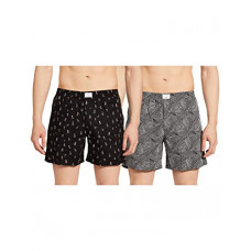 Deals, Discounts & Offers on Men - [Size S] Diverse Men's Slim Printed Boxer Shorts (Pack of 2) (DCMBS01SC09L34-279_Black, White_S)