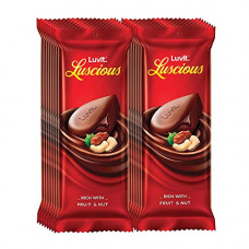 Deals, Discounts & Offers on  - LuvIt Luscious Fruit & Nut Chocolate Bars | Multipack | Deliciously Smooth | Pack of 15 - 46gm Each