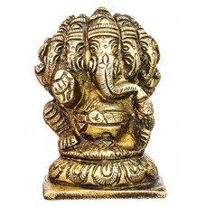 Deals, Discounts & Offers on  - Exotic India Pancha-Mukhi Ganesha (Small Statue of Five-Headed Ganapati) - Brass Statue