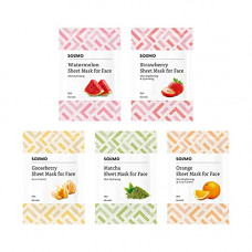 Deals, Discounts & Offers on Beauty Care - Amazon Brand - Solimo Face Sheet Mask, Pack of 5 (Strawberry, Gooseberry, Matcha, Orange, Watermelon)