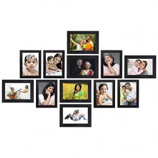 Deals, Discounts & Offers on  - Amazon Brand - Solimo Collage Photo Frames, Set of 12,Wall Hanging (6 pcs - 5x7 inch, 6 pcs - 6x8 inch),Black