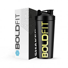 Deals, Discounts & Offers on  - Boldfit Steel Shaker Bottles For Gym - Stainless Steel Shaker Bottles For Protein Shake 100% Leakproof Guarantee Protein Shaker/Sipper Bottle, Ideal For Protein, Pre Workout, BCAAs & Water BPA Free Material - Black-Gold