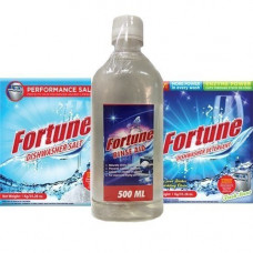 Deals, Discounts & Offers on  - FORTUNE Dishwasher Starter Combo - Dishwasher Detergent 1kg (Pack of 1), Salt 1kg (Pack of 1) & Rinse Aid