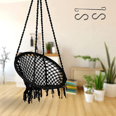 Deals, Discounts & Offers on Furniture - Curio Centre Make in India Round Cotton Rope Hanging Swing for Adults & Kids with Accessories/Swing Chair