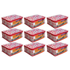 Deals, Discounts & Offers on  - Kuber Industries Non Woven Saree Cover Pink Floral Design Set Of 9 Pcs (Regular Size)