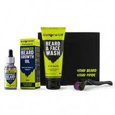 Deals, Discounts & Offers on Health & Personal Care - Beardinator 3 Step Advanced Beard Growth Kit | For Faster Beard Growth | Combo of Advanced Beard Growth Oil, Beard & Face Wash and Beard Activator (Derma Roller)