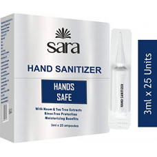 Deals, Discounts & Offers on  - SARA SOUL OF BEAUTY Hand Sanitizer Ampoules Single Use Rinse-free Waterless Sanitizing Gel Germ Protection Palm Cleanser with Moisturizing Benefits (25 x 3 ml) (SSG-3712)