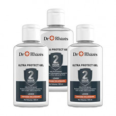 Deals, Discounts & Offers on  - Dr Rhazes Dr. Rhazes Ultra Protect Hand Sanitizer Gel with 2 hours Germ Protection For Hands and Surfaces, Pack of 3, 70% Ethanol, 100ml each, Lemon