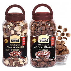 Deals, Discounts & Offers on  - Swad Choco Flakes & Choco Vanilla Flakes, Combo of 2 Jars (Wholegrain Chocolate Breakfast Cereal Chocos Kids) Jar, 700 g