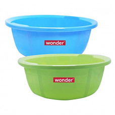 Deals, Discounts & Offers on Baby Care - Wonder Plastic Tub 13 Unbrbreakable Tub, 2 Pc Tub 10 LTR, Blue Green Color Made in India, KBS01862