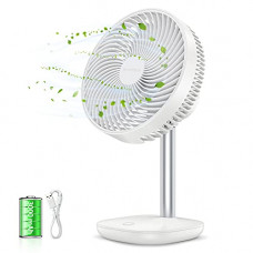 Deals, Discounts & Offers on  - SMARTDEVIL Small Desk Fan, Rechargeable Battery Operated Fan with 4 Speed Levels, Portable Personal Desktop Table Fan, Quiet Operation, Adjustable Tilt,
