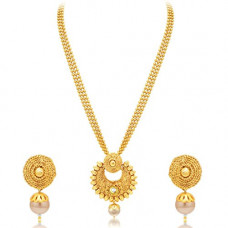 Deals, Discounts & Offers on Women - Sukkhi Pleasing Pearl Gold Plated Wedding Jewellery Necklace Set For Women (3281NGLDPP550)