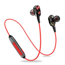 Deals, Discounts & Offers on Headphones - (Renewed) PTron BT Headphone Boom 4D Earphone Dual Driver Sport Bluetooth Headset with Mic (Red/Black)