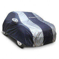 Deals, Discounts & Offers on  - Amazon Brand - Solimo UV Protection & Dustproof Car Cover For Renault Kwid (Dark Blue & Silver) -Suitable