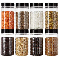 Deals, Discounts & Offers on  - Amazon Brand - Solimo Spice Jar, 200 ml, Set of 8, Black, Plastic