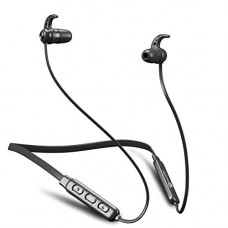 Deals, Discounts & Offers on Headphones - WOOKY VERVE-10 Wireless Bluetooth Neckband Earphones with Stereo Sound and Mic (Black)