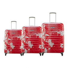Deals, Discounts & Offers on  - Skybags Trooper 55cm + 65cm + 75cm Polycarbonate Red and White Hardsided Cabin+ Check-in Luggage Set