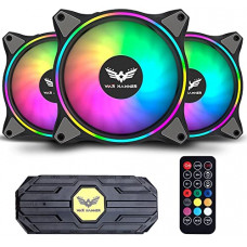 Deals, Discounts & Offers on  - WAR HAMMER Kratos 120 KIT ARGB Case Fan Pack of 3 ARGB Fans with ARGB Control Box (Pack of 3)