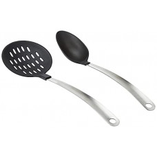 Deals, Discounts & Offers on  - Amazon Brand - Solimo Serving Spoon & Strainer with Stainless Steel Handle, Set of 2
