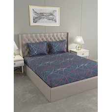 Deals, Discounts & Offers on  - Raymond Home 120 TC Grey Cotton 1 Double Bedsheet With 2 Pillow Covers