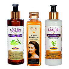 Deals, Discounts & Offers on Beauty Care - Khadi Mauri Herbal Amla Bhringraj Shampoo + Maha Bhringraj Oil + Hair Conditioner - (Hair Strengthening Combo), Pack of 3