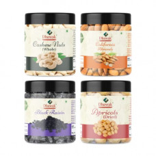 Deals, Discounts & Offers on  - Dhawak Dry Fruits Combo Pack - (250g * 4) Total 1kg (California Almonds 250g, Cashews 250g,Black Raisins 250g, Dried Apricot 250g, ) - All Premium