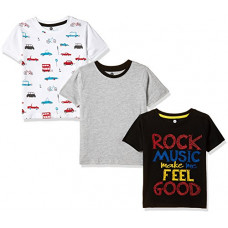 Deals, Discounts & Offers on  - [Size 3-4Y] Cloth Theory Boy's Regular Fit T-Shirts (Pack of 3)