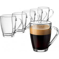Deals, Discounts & Offers on  - Coffee Mug Set of 6, 215 ml, Tea Cup Set, Crystal Clear Glass, Pack of 2