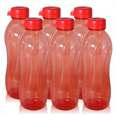 Deals, Discounts & Offers on  - Wonder Plastic Prime Aqua Fridge Bottle Set, Red Color, 6 Pcs Bottles, 1000 Ml, Made In India