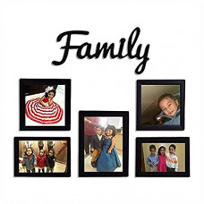 Deals, Discounts & Offers on  - PPD Set of Frames For Wall Family Set of Photo Frames Family Set of 5 Black Photo Frame + MDF Plaque (Black,Set of 5 Frames and 1 Acrylic Plaques) Beautyful Decor Home - by Paper Plane Design