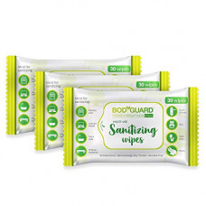 Deals, Discounts & Offers on  - BodyGuard Multipurpose Anti Bacterial Sanitizing Wipes, Alcohol Free - 90 Wipes (3 Packs of 30 Each)