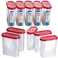 Deals, Discounts & Offers on  - Primeway Polypropylene Food Savers Spices Containers, 275ml, Pack of 10 Pcs, Red