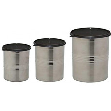 Deals and Offers on - Signoraware Modular Steel Container Round 1500ml+2000ml+6100ml, Set of 3, Black Deals, Discounts & Offers on - Signoraware Modular Steel Container Round 1500ml+2000ml+6100ml, Set of 3, Black