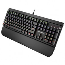 Deals and Offers on - EvoFox Katana Fully Programmable Mechanical Gaming Keyboard with Blue Switches, Backlit Keys, Wrist Pad, and Windows Software (Black) Deals, Discounts & Offers on - EvoFox Katana Fully Programmable Mechanical Gaming Keyboard with Blue Switches, Backlit Keys, Wrist Pad, and Windows Software (Black)